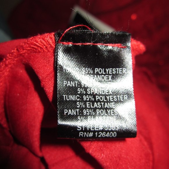 ANTTHONY Original Red Ruffled 3/4 Length Sleeve Holiday Tunic with Sequi… - Picture 4 of 5